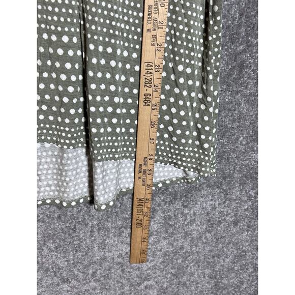 Chicos Striped Dots Easy Tee Top Womens Size 2 US Sz 12 Green Stretch Scoop Neck - Picture 6 of 6